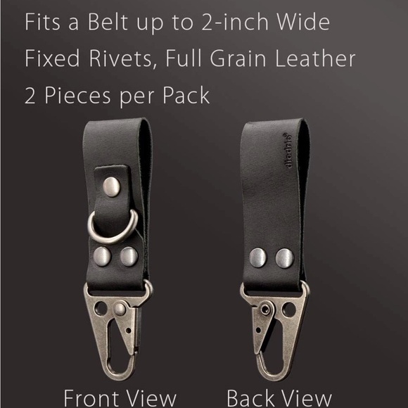 Diodrio EDC Leather Strap Belt Clip Keychain Holder-2 Pack - Picture 5 of 5